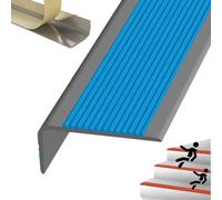 Décoration du bord de l'escalier, Nez de marche autocollant imperméable for escaliers intérieurs/extérieurs, multicolore, plusieurs tailles(Grayish Blue,2.2m/86.6in)
