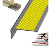 Décoration du bord de l'escalier, Nez de marche autocollant imperméable for escaliers intérieurs/extérieurs, multicolore, plusieurs tailles(Grayish Yellow,2.2m/86.6in)