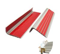 Décoration du bord de l'escalier, Nez de marche en L 5 x 2,5 cm, adhésif, antidérapant, phosphorescent, multicolore, 1 m à 2,3 m, for intérieur et extérieur(Rosso,L 2.2m/86.6in)