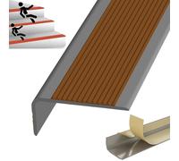 Décoration du bord de l'escalier, Protecteur de bord d'escalier auto-adhésif en forme de L, multicolore, plusieurs tailles(Grayish Brown,2.1m/82.7in)