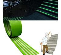 Décoration du bord de l'escalier, Ruban adhésif antidérapant for escaliers, bande lumineuse multicolore, plusieurs tailles, for intérieur et extérieur(Green,100cm(39inch))