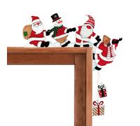 Décoration Du Coin De La Porte De Noël - 23x13.2 Cm Décor De Cadre De Porte De Wapiti | Mignon Cartoon Santa Snowman Figures, Conception Main Dans La Main | Décor De Vacances De Fenêtre Murale