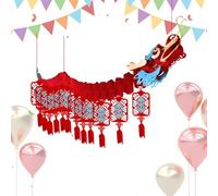 Décoration du festival de printemps, bannière du Nouvel An chinois - Ensemble de décoration de photo Creative Dragon Year of Dragon, chinois Nouvel An lunaire, bannière de bonne, orn