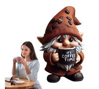 Décoration du gnome de café - HARZ GNOM FIGURE pour, salle à manger et de la cuisine | Statue naine faite à la main, de thèmes du café, décoration de table mignonne pour la