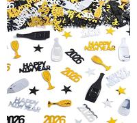 Décoration du Nouvel An 2026, dorée, Décoration de table du Nouvel An 2026, décoration de table du nouvel An, confettis du Nouvel An (30 g)