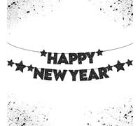 Décoration du Nouvel An 2026, jeune fille noire avec des étoiles et des lettres "bonne année", accessoires de décoration de fête du nouvel an, bannière inter - année, décoration murale élégante p