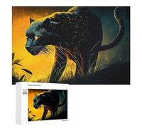 Décoration du Nouvel an : Black Panther in The Wild, 1000 PCS, Jeu D’Assemblage en Bois - À Assembler, Encadrer Et Exposer