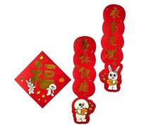 Décoration du nouvel an chinois, 3 ensembles de couplets l'année lapin, emblèmes décoratifs, pendentif Oriental porte-bonheur, printemps