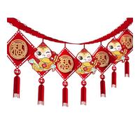 Décoration du Nouvel An chinois - Bannière de célébration Happy 2025, exposition traditionnelle de festival | Symbole de nœud chinois heureux -Fu, ornement de fête sur le thème du serpent - Événement