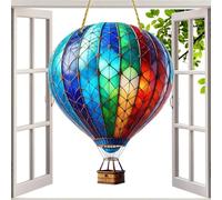 Décoration du receveur du soleil - Décoration de fenêtre suspendue | Remorque en acrylique en forme de montgolfière plate, capteur léger élégant pour voiture, mur, fenêtres, idéal comme cadeau et déco