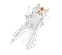Décoration du Sommet d ' Un Arbre de Noël avec Une Figure ailée | Garniture en tissu et accents de ruban, de flocon de neige et détails de fausses perles, pour la