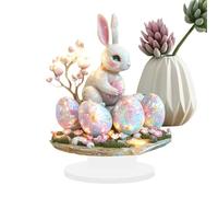 Décoration d'Œufs de Lapin, Panneau de Foudre de Bureau, 2ème Ornement Acrylique de Pâques Coloré Oeufs Colorés Décoration de Lapin pour La Maison