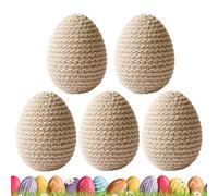 Décoration d'Œufs de Pâques, 5 Pièces De Cadeaux pour Les Fêtes De Printemps en Tricot, Ornements en Œuf, pour Couronne Guirlande Maison Salle à Manger Lieu de Travail Fête Célébration
