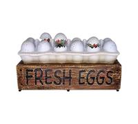 Décoration d'œufs d'oeufs frais - Affichage LED d'oeuf effrayant, Hauntted egs trray | Halloween Zombie Oeuf pour le porche de fête Fiche de bureau Haunted House House Intérieur Des salles à manger En