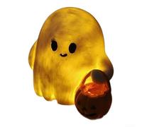 Décoration effrayante en résine avec un visage souriant et une pose de majeur, conçue pour ajouter une touche joyeuse mais étrange aux fêtes d'Halloween (luminescence)