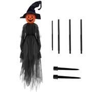 Décoration effrayante, sorcières grandeur nature, décorations de cour extérieures, cris de gémissements activés par capteur, piquets de tombe faciles à installer, tissu résistant aux intempéries