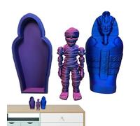 Décoration égyptienne | Figurines égyptiennes momie, articulations mobiles, artefact d'impression 3D avec sarcophage, décoration de collection pour la maison et le bureau