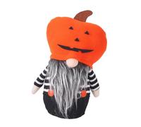 Décoration élégante de nains nains d'Halloween - Statue de nain effrayante avec couvre-chef de citrouille pour la maison, le bureau, le festival