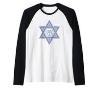 Décoration élégante étoile de David Drapeau Israël Menorah Art Manche Raglan