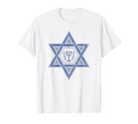 Décoration élégante étoile de David Drapeau Israël Menorah Art T-Shirt Graphique avec Valeur