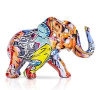 Décoration éléphant Créativité Figurines d'éléphant Graffiti, Statue éléphant colorée Décoration d'art à la Maison Sculpture d'éléphant Cadeaux, pour Salon Décoration de Bibelots de Table d'Entrée