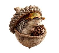 Décoration en acrylique 2D en forme d'animal de la forêt endormie dans un | Design plat 2D fantaisiste avec d'adorables animaux dormant à l'intérieur des coquilles de gland texturées