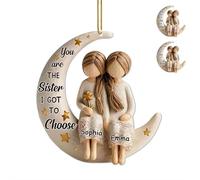 Décoration en acrylique à suspendre pour sapin de Noël avec inscription « You are The Sister I Got to Choose » - Cadeau souvenir personnalisé pour meilleure amie et sœur