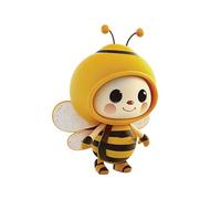 Décoration en acrylique à suspendre sur un seul côté - Petite abeille - Décoration de rétroviseur de voiture - Porte-clés - Décoration d'intérieur