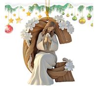 Décoration en acrylique avec lettre Jésus | Ornements chrétiens de l'alphabet de Noël | Décoration chrétienne religieuse à suspendre en acrylique 2D pour sapin de Noël