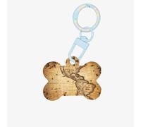 Décoration en acrylique avec motif carte du monde en forme d'os de chien, porte-clés pour les vacances pour les amoureux des animaux de compagnie, cadeau pour chiens