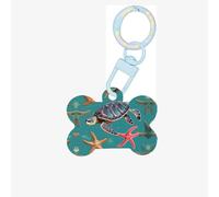 Décoration en acrylique avec motif tortue de mer et étoile de mer pour chien, décoration personnalisée pour animal de compagnie, porte-clés en forme d'os