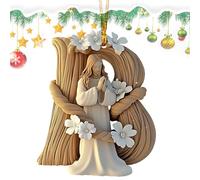 Décoration en acrylique en forme de lettre de Jésus | Ornement religieux à suspendre en acrylique en forme de Jésus, ornements chrétiens 2D pour Noël, religieux, chrétiens, Pâques