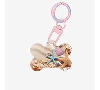 Décoration en acrylique en forme d'os de chien avec coquillages et étoiles de mer