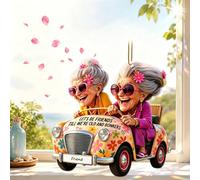Décoration en acrylique personnalisée Let's Be Friends 'Til We're Old & Bonkers, souvenir de Noël amusant pour femme, cadeau pour meilleure amie et sœur, cadeau personnalisé pour décoration d'arbre de