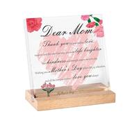 Décoration en bois, pour la fête des mères, pour la fête des mères, pour la fête des mères, en acrylique, texte clair, motif chaleureux, fête de vacances, souvenir pour mère, grand-mère, belle-mère