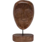 Décoration en bois Tuma - 38 cm, brun foncé, forme arrondie inférieure