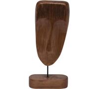 Décoration en bois Tuma - 44 cm, brun foncé, forme oblongue plus haute