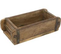 Décoration en bois vintage Moule à briques brun rouille 31×14,5×9cm