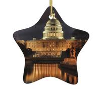 Décoration en céramique à suspendre en forme d'étoile pour sapin de Noël WHJSSF The United States Capitol at Night Image for from Home Decor Commercial Display