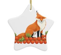 Décoration en céramique à suspendre pour sapin de Noël WHJDPP Fox à côté de tomates