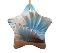 Décoration en céramique à suspendre pour sapin de Noël WHJDPP océan mer vague coquillages pour décoration d'intérieur