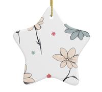 Décoration en céramique à suspendre pour sapin de Noël WHJDPP Rhizome Fleurs imprimées pour la décoration de la maison