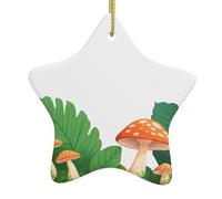 Décoration en céramique à suspendre pour sapin de Noël WHJSHOP champignons et feuilles