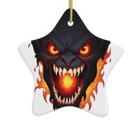 Décoration en céramique à suspendre pour sapin de Noël WHJSHOP Croc Démon Impression facile à accrocher sur les arbres, les portes et les fenêtres