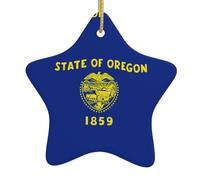 Décoration en céramique à suspendre pour sapin de Noël WHJSHOP Oregon State Flag Pattern for from Home Decor Commercial Display