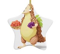 Décoration en céramique à suspendre pour sapin de Noël WHJSHOP Pangolin portant des raisins peut ajouter une touche romantique aux festivals ou fêtes