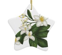 Décoration en céramique à suspendre pour sapin de Noël WHJSSF - Fleurs de jasmin parfumées - Peut ajouter une touche romantique aux festivals ou aux fêtes