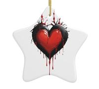 Décoration en céramique à suspendre pour sapin de Noël WHJSSF fragilité sous une image à coque rigide pour ajouter une touche romantique aux festivals ou fêtes