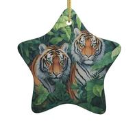 Décoration en céramique à suspendre pour sapin de Noël YYHWHJDE le tigre dans la jungle