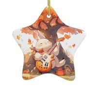 Décoration en céramique à suspendre pour sapin de Noël YYHWHJDE musiciens sous l'érable pour ajouter une touche romantique aux festivals ou fêtes